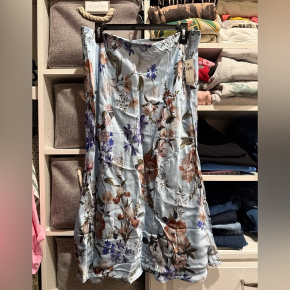 Anthropologie Dresses & Skirts - Anthropologie Floral Tilda Midi Slip Skirt Blue Floral